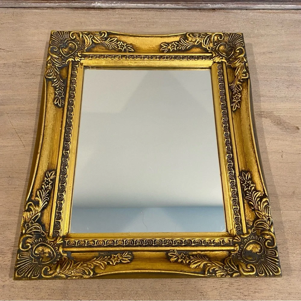 Vintage Ornate Guild Wood Mirror International Bazaar Gold